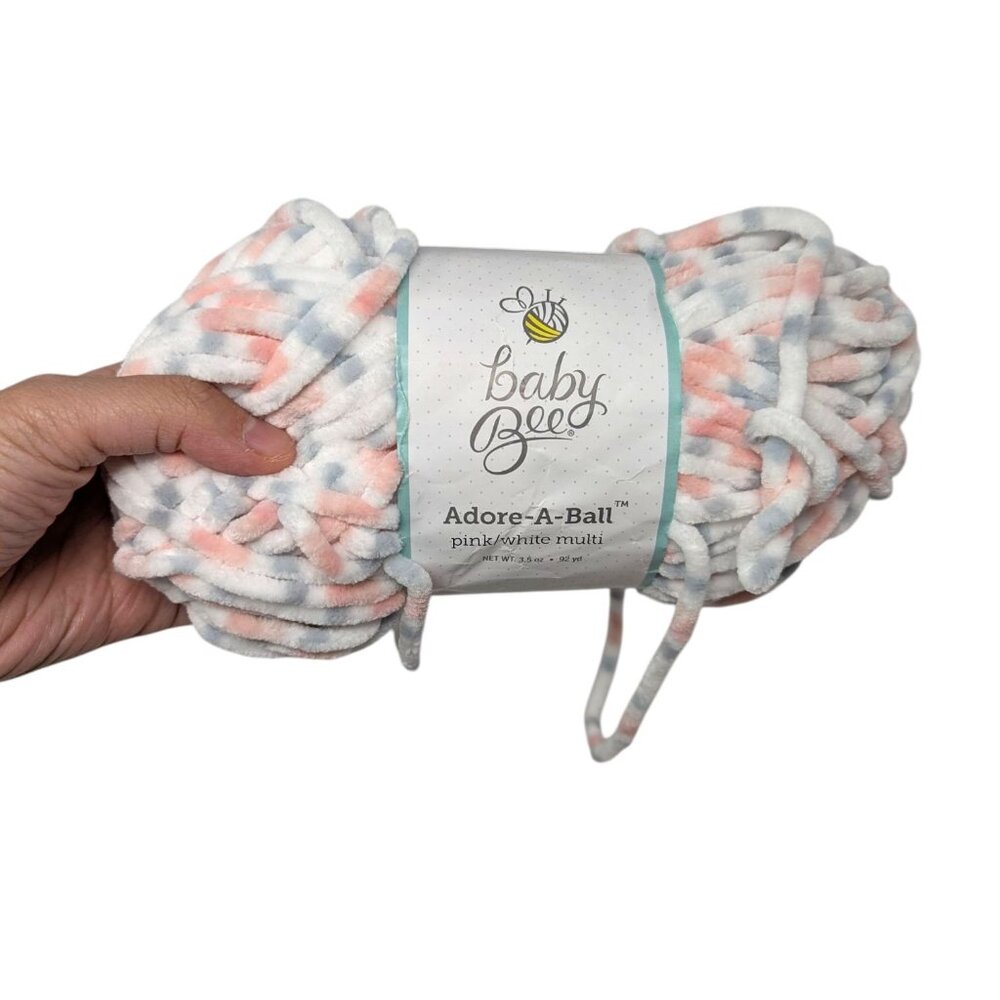 Baby Bee Adore A Ball Girl Pink White Multi #992 Yarn Skein 3.5 oz 100 g 92 yds
